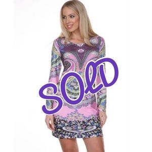 White Mark Long Kimono Sleeve Dress - Large